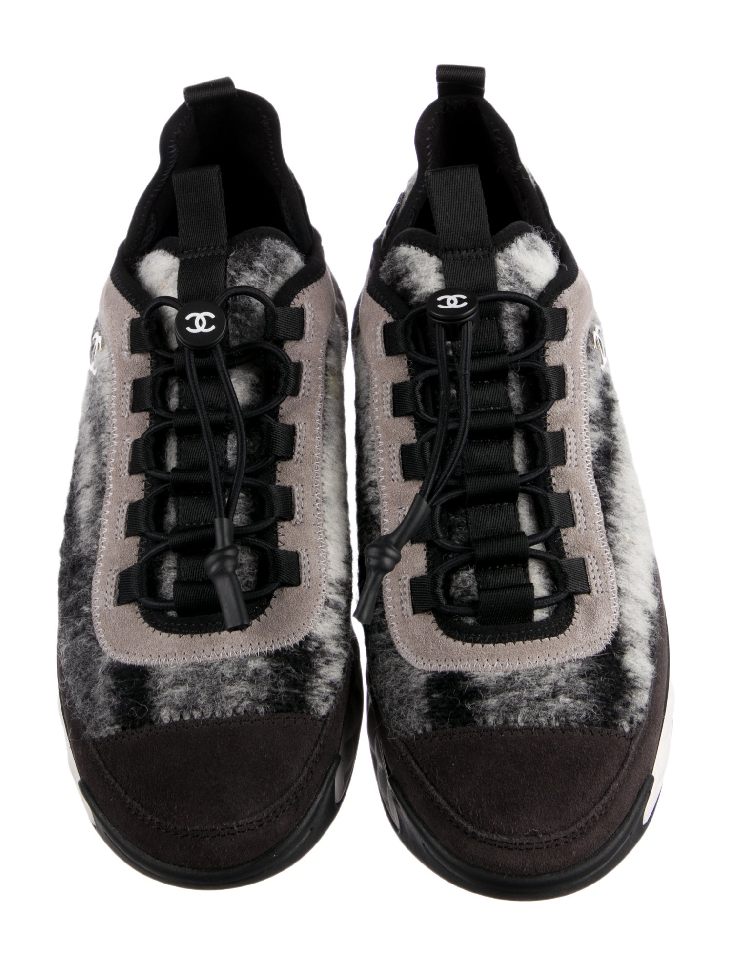 Chanel Interlocking CC Logo Wool Sneakers